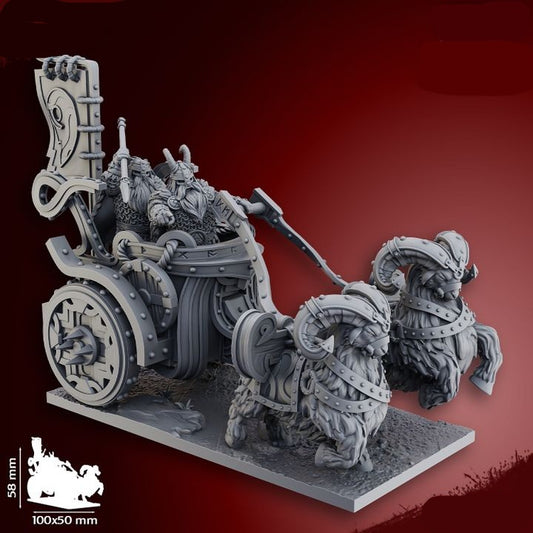 Dwarf Goat Chariot | 28mm Heroic-Scale Fantasy Chariot Miniatures