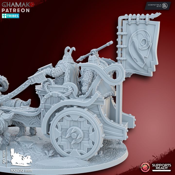 Dwarf Goat Chariot | 28mm Heroic-Scale Fantasy Chariot Miniatures