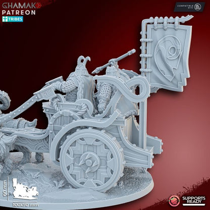 Dwarf Goat Chariot | 28mm Heroic-Scale Fantasy Chariot Miniatures