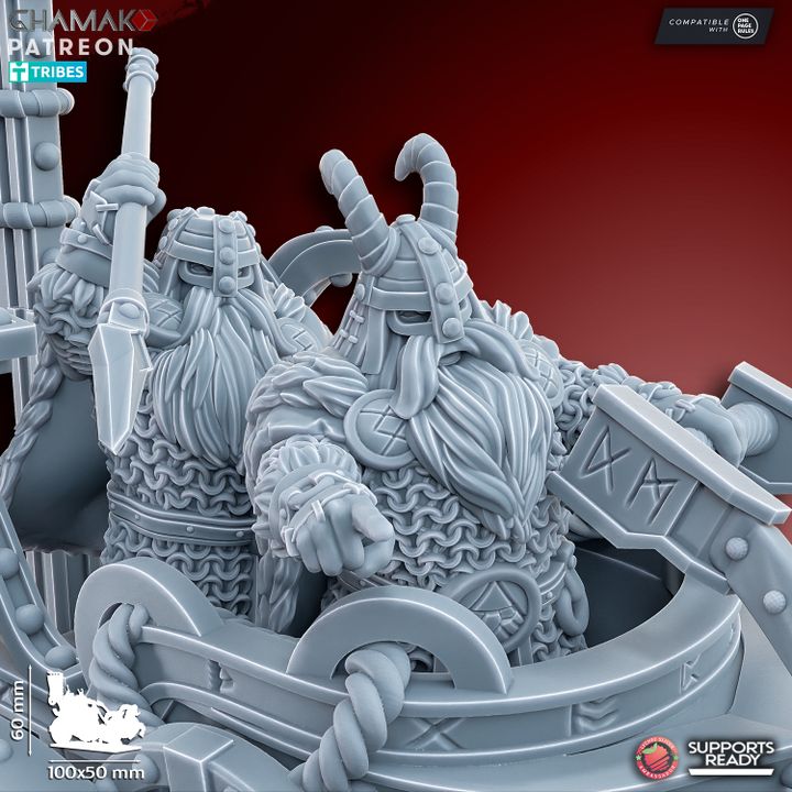 Dwarf Goat Chariot | 28mm Heroic-Scale Fantasy Chariot Miniatures