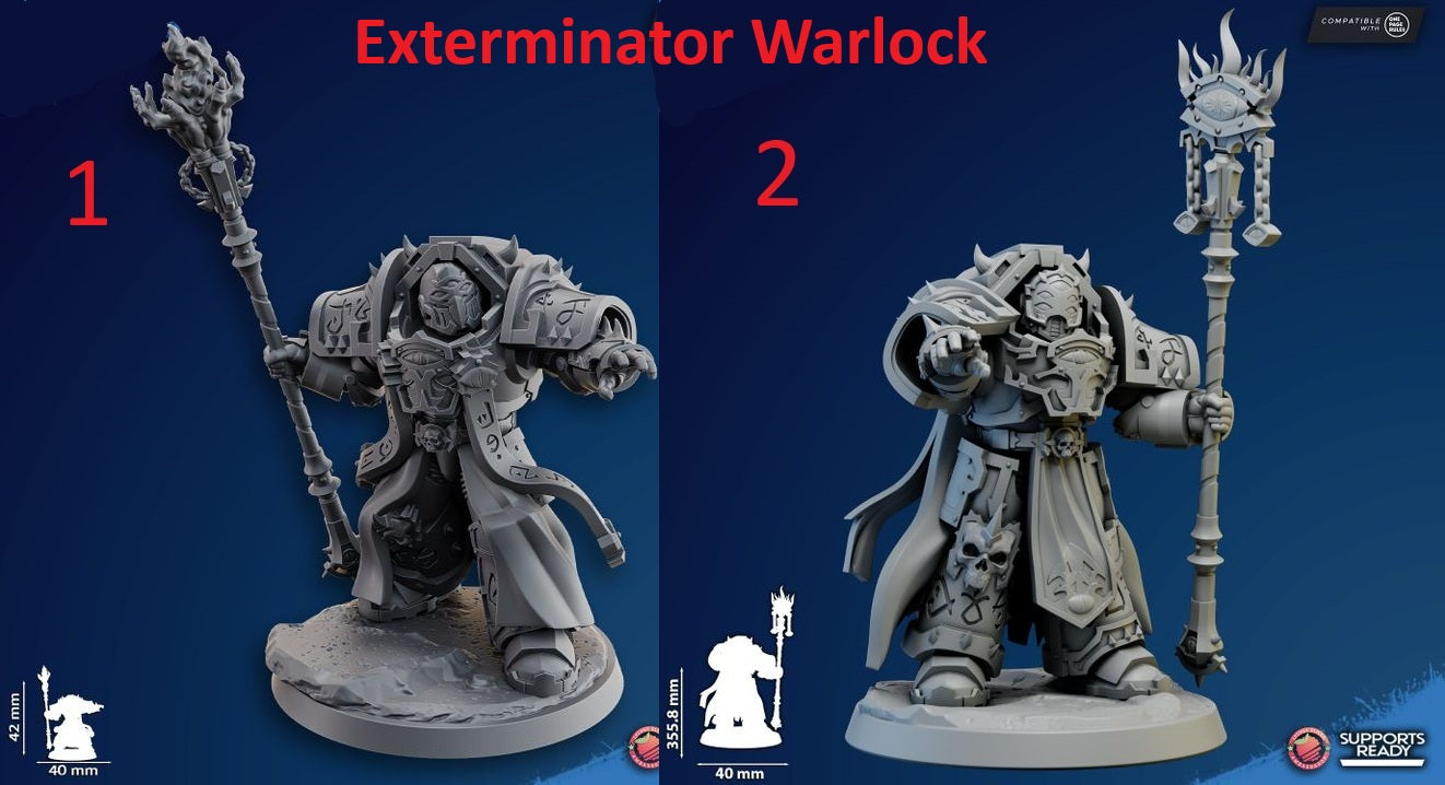 Corrupted Militum Heroes | 32/28mm Heroic-Scale Sci-Fi Heavy Power Armour Infantry Leader