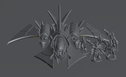 Cursed Elves Fighters | 8mm Epic Scale Sci-Fi Vehicle Miniatures