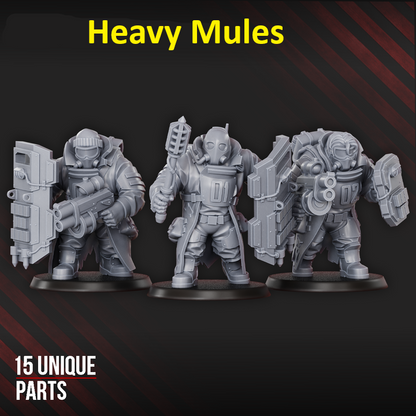 Guard Mules | 32/28mm Heroic-Scale Sci-Fi  Monstrous Infantry Miniatures