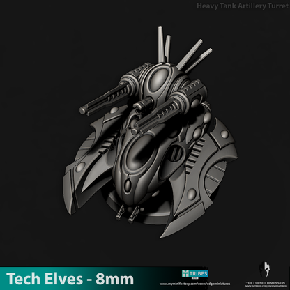 Tech Elves Fast Heavy Artillery Tank | 8mm Epic Scale Sci-Fi Vehicle Miniatures