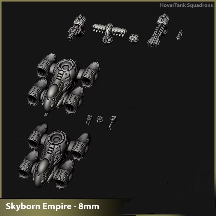 Skyborn Hover Tanks | 8mm Epic Scale Sci-Fi Walker Miniature