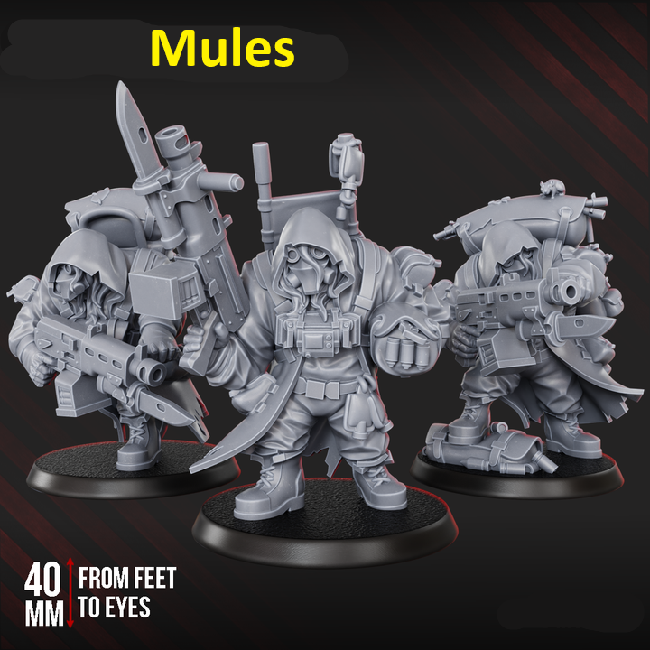 Guard Mules | 32/28mm Heroic-Scale Sci-Fi  Monstrous Infantry Miniatures