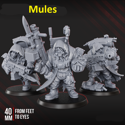 Guard Mules | 32/28mm Heroic-Scale Sci-Fi  Monstrous Infantry Miniatures