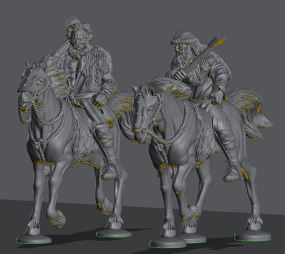 Hillmen Raiders Riders | 28mm Scale Fantasy Infantry Miniatures