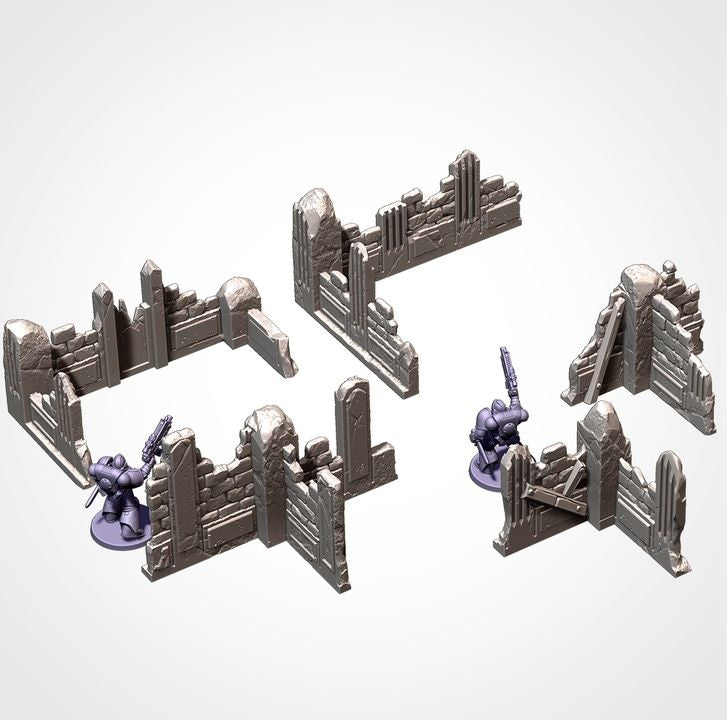 City Ruins (Old School)| 32/28mm Wargaming Scenery and Miniature Terrain