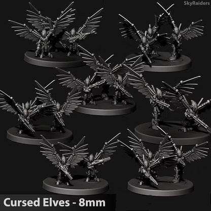 Cursed Elves Sky Raiders | 8mm Epic Scale Sci-Fi Infantry Miniatures