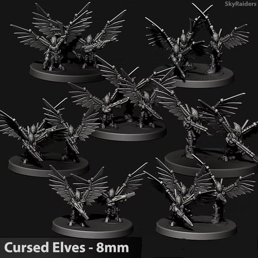 Cursed Elves Sky Raiders | 8mm Epic Scale Sci-Fi Infantry Miniatures