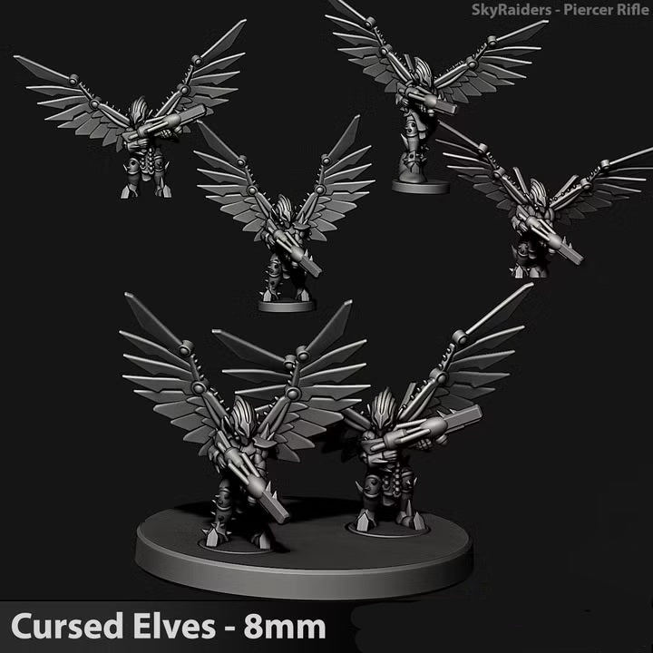 Cursed Elves Sky Raiders | 8mm Epic Scale Sci-Fi Infantry Miniatures
