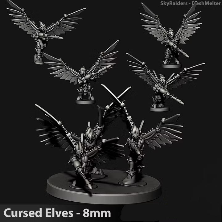 Cursed Elves Sky Raiders | 8mm Epic Scale Sci-Fi Infantry Miniatures