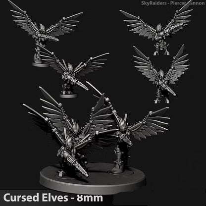 Cursed Elves Sky Raiders | 8mm Epic Scale Sci-Fi Infantry Miniatures