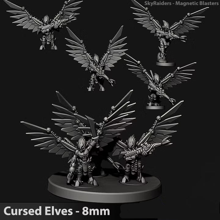 Cursed Elves Sky Raiders | 8mm Epic Scale Sci-Fi Infantry Miniatures