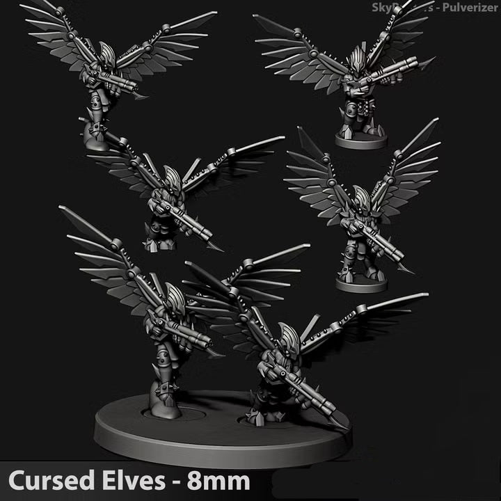 Cursed Elves Sky Raiders | 8mm Epic Scale Sci-Fi Infantry Miniatures