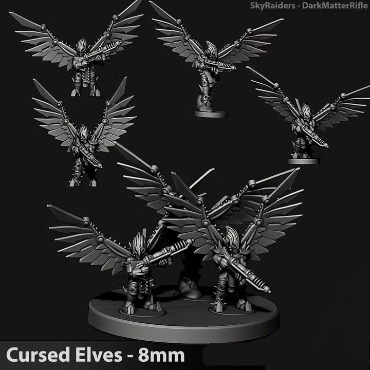 Cursed Elves Sky Raiders | 8mm Epic Scale Sci-Fi Infantry Miniatures