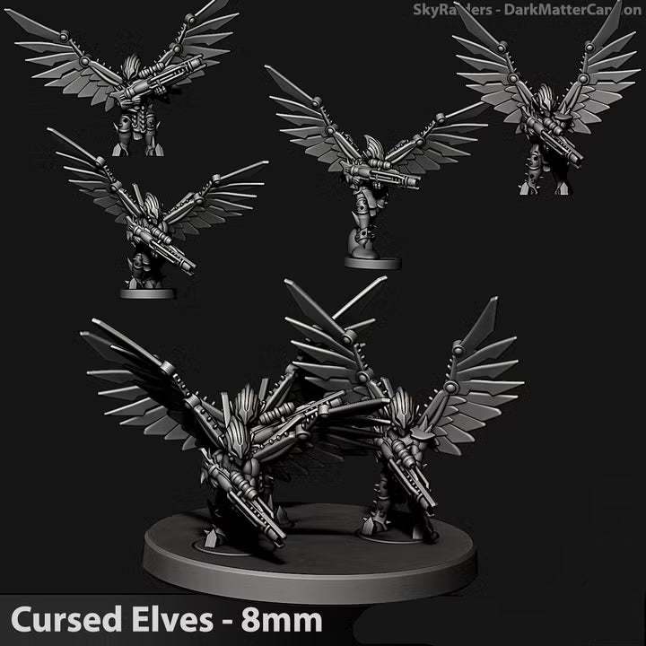 Cursed Elves Sky Raiders | 8mm Epic Scale Sci-Fi Infantry Miniatures