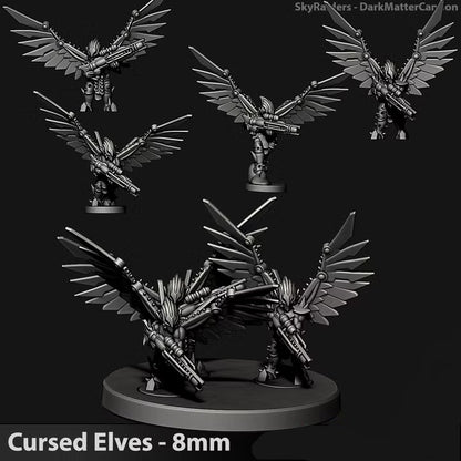 Cursed Elves Sky Raiders | 8mm Epic Scale Sci-Fi Infantry Miniatures