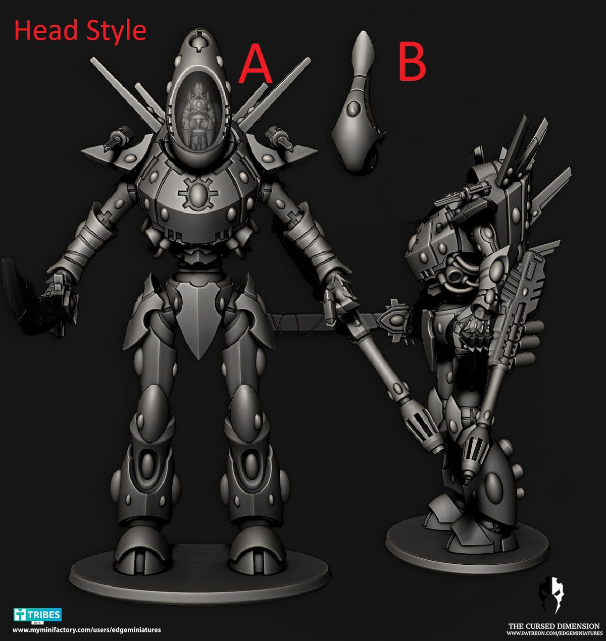 Tech Elves/Cursed Elves Titan Knight | 32/28mm Heroic-Scale Sci-Fi  Miniatures