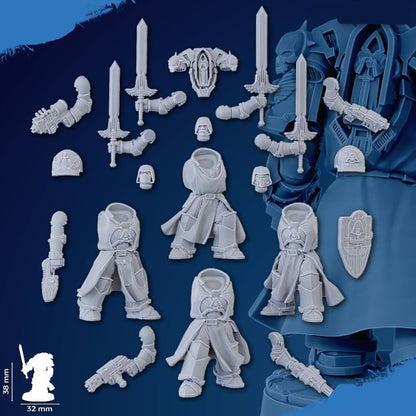 Vengeful Veterans | 32/28mm Heroic-Scale Sci-Fi Heavy Power Armour Infantry
