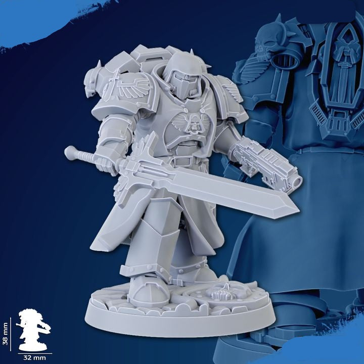 Vengeful Veterans | 32/28mm Heroic-Scale Sci-Fi Heavy Power Armour Infantry