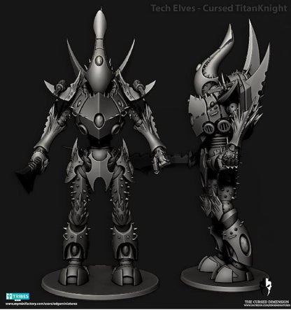 Tech Elves/Cursed Elves Titan Knight | 32/28mm Heroic-Scale Sci-Fi  Miniatures