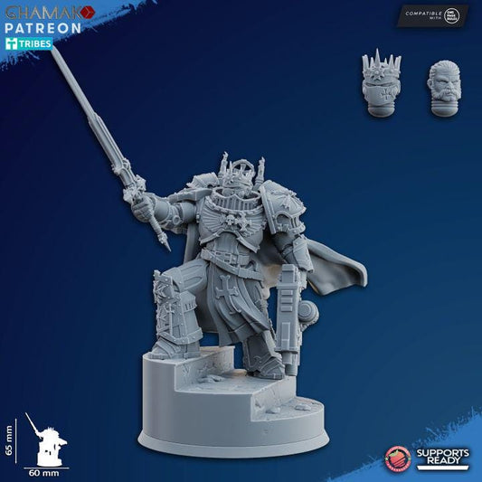 Blessed Gerard Master of the Temple | 32/28mm Heroic-Scale Sci-Fi Heavy Power Armour Infantry Leader