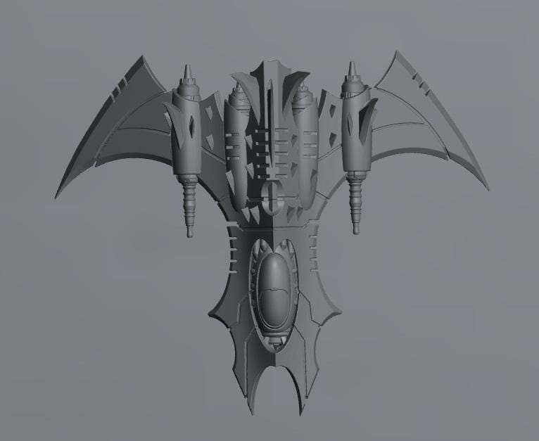 Cursed Elves Aerial Bomber | 8mm Epic Scale Sci-Fi Vehicle Miniatures