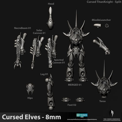Cursed Elves Titan Knight | 8mm Epic Scale Sci-Fi Titan Miniature