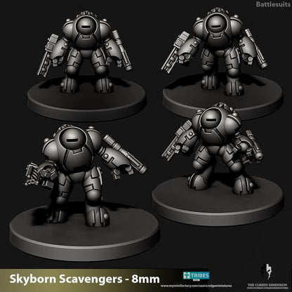 Skyborn Battlesuits | 8mm Epic Scale Sci-Fi Walker Miniature