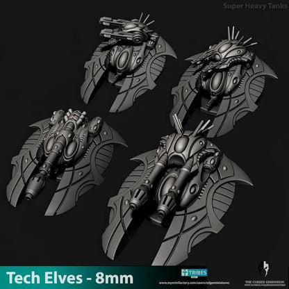 Tech Elves Super Heavy Tank | 8mm Epic Scale Sci-Fi Vehicle Miniatures