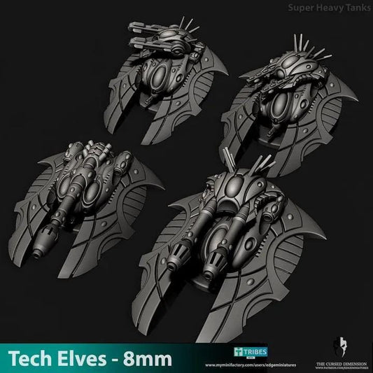 Tech Elves Super Heavy Tank | 8mm Epic Scale Sci-Fi Vehicle Miniatures