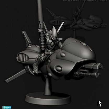 Tech Elves Jetbikes | 32/28mm Heroic-Scale Sci-Fi Bike Miniatures