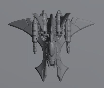 Cursed Elves Fleet Scale Bombers | Space Fleet Scale Sci-Fi Miniatures