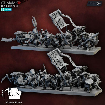 Ratmen Warriors | 28mm Heroic-Scale Fantasy Infantry Miniatures