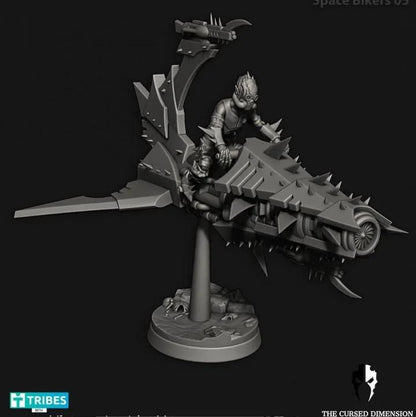 Cursed Elves Jetbikes | 32/28mm Heroic-Scale Sci-Fi Bike Miniatures