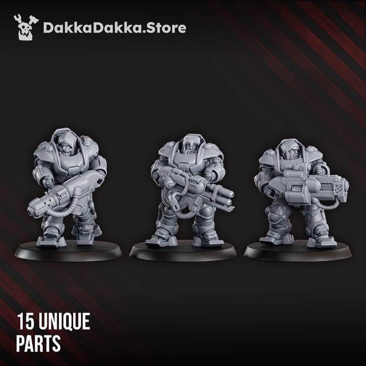Starforged Clans Flameheart Guardians | 32/28mm Heroic-Scale Sci-Fi  Infantry Miniatures