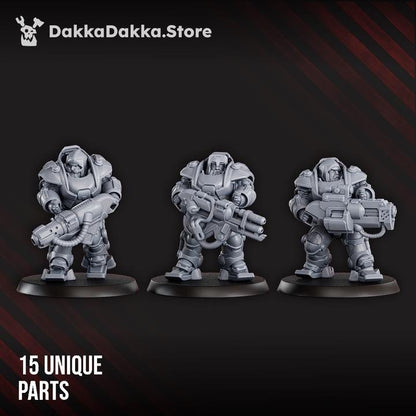 Starforged Clans Flameheart Guardians | 32/28mm Heroic-Scale Sci-Fi  Infantry Miniatures