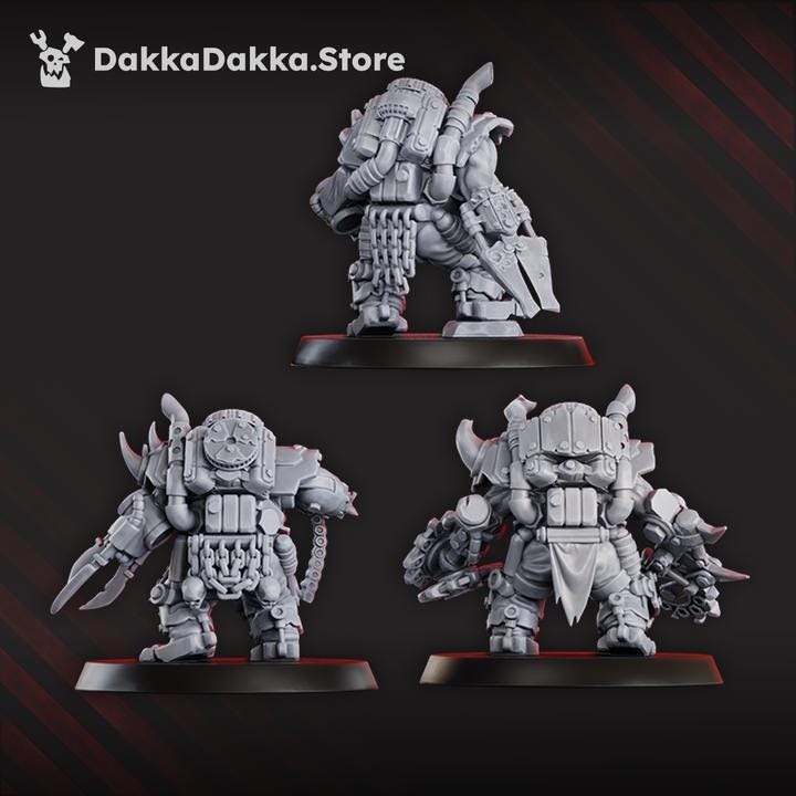 Porkaz Heavy Strikerz Posse | 32/28mm Heroic-Scale Sci-Fi Heavy Infantry Miniatures