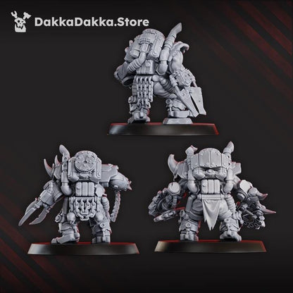 Porkaz Heavy Strikerz Posse | 32/28mm Heroic-Scale Sci-Fi Heavy Infantry Miniatures