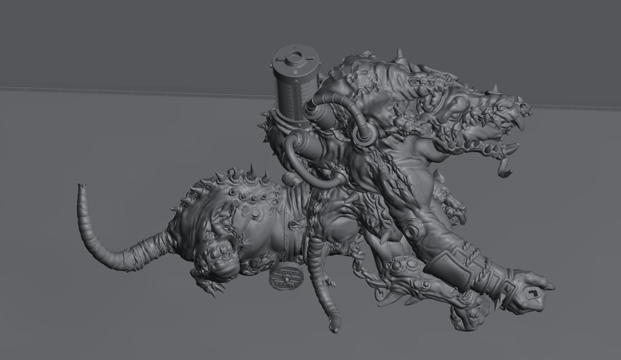 Ratmen Oni Abomination | 28mm Heroic-Scale Fantasy Monster Miniatures