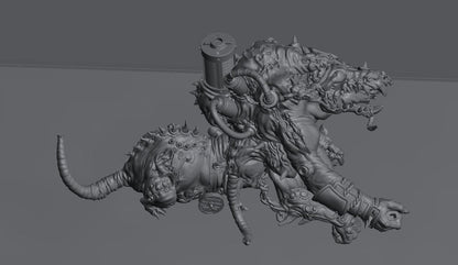 Ratmen Oni Abomination | 28mm Heroic-Scale Fantasy Monster Miniatures