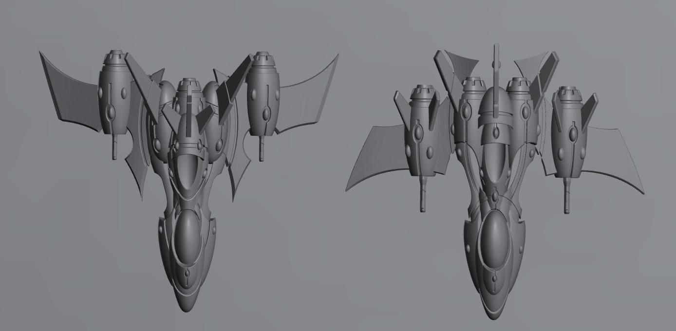 Tech Elves Bombers | 8mm Epic Scale Sci-Fi Vehicle Miniatures