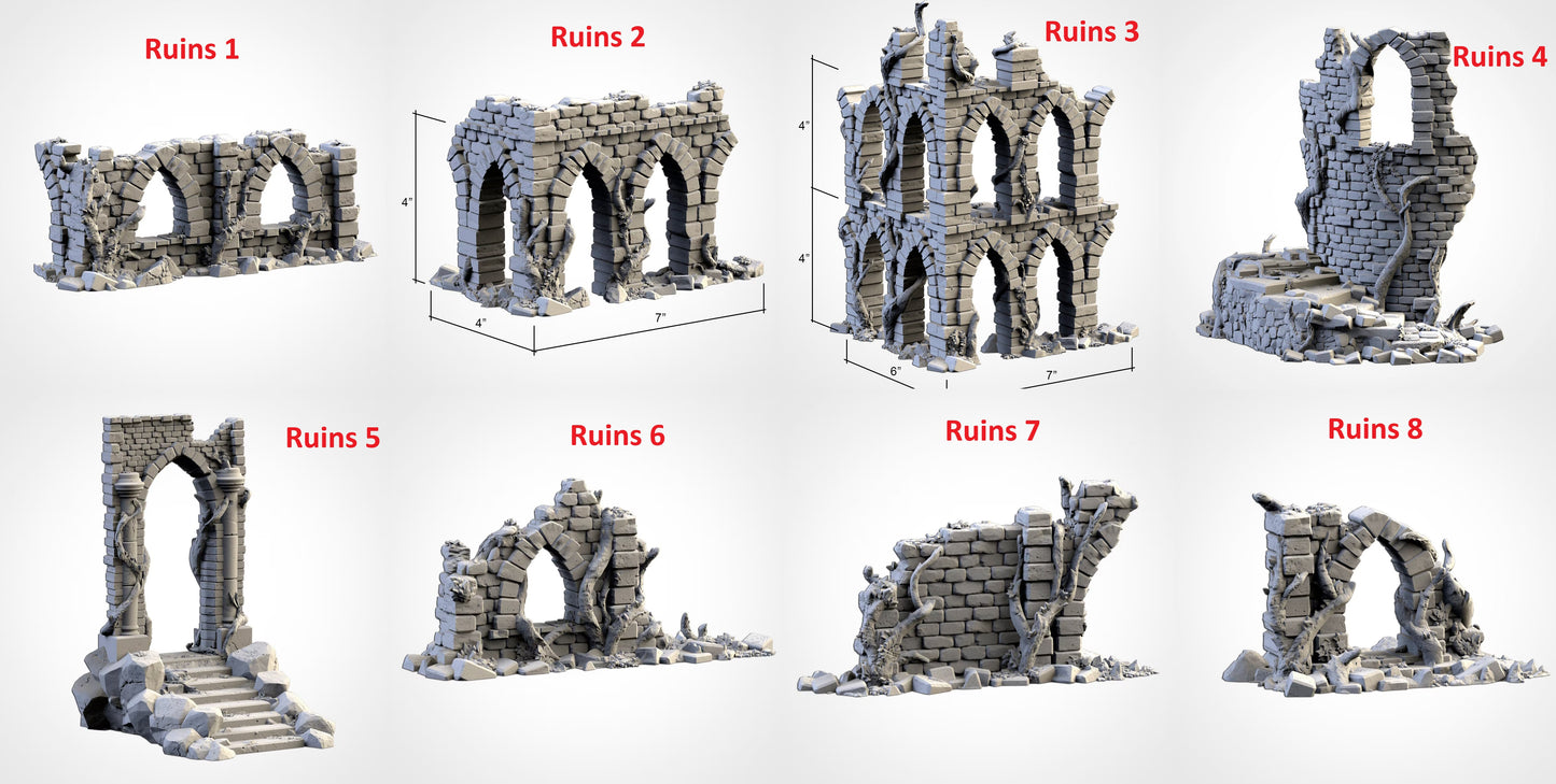 Abandoned City Ruins | 32/28mm Wargaming Scenery and Miniature Terrain