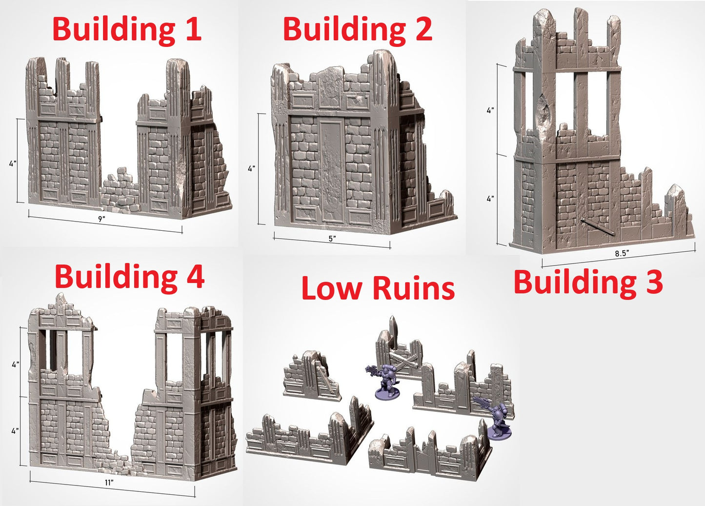 City Ruins (Old School)| 32/28mm Wargaming Scenery and Miniature Terrain