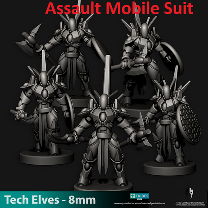Tech Elves Mobile Suits | 8mm Epic Scale Sci-Fi Infantry Miniatures