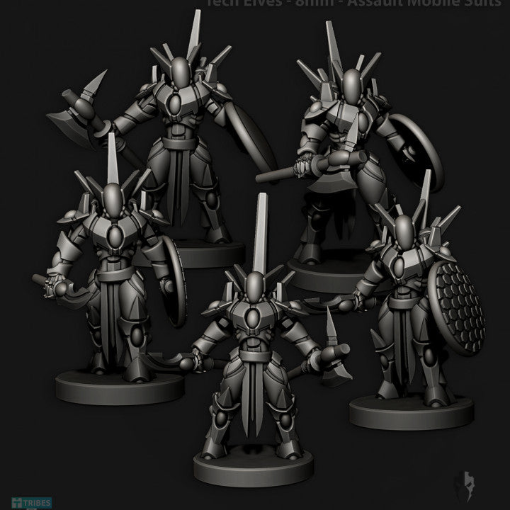 Tech Elves Mobile Suits | 8mm Epic Scale Sci-Fi Infantry Miniatures