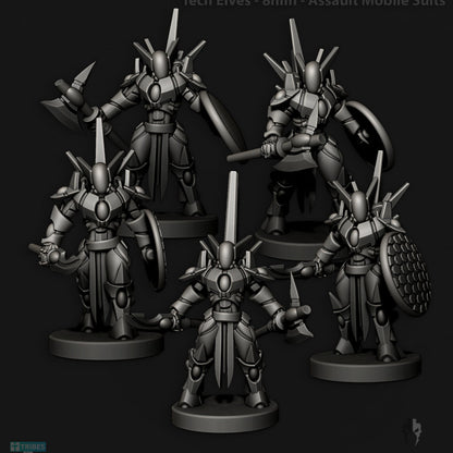Tech Elves Mobile Suits | 8mm Epic Scale Sci-Fi Infantry Miniatures