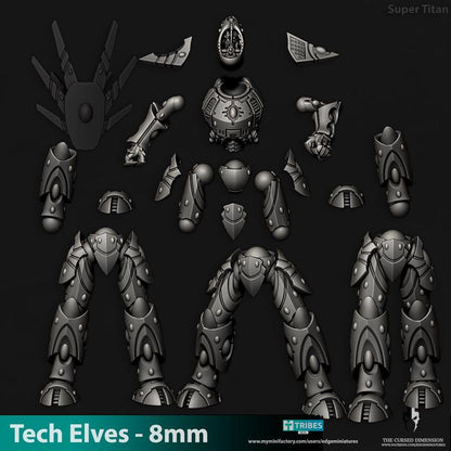 Tech Elves Super Titan | 8mm Epic Scale Sci-Fi Titan Miniature